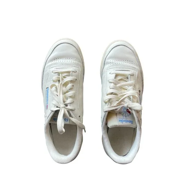 Reebok Club C 85 Vintage Sneakers – White with Blue Logo, Women’s 8 / Men's 6.5 - Picture 10 of 13